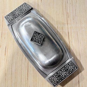 Stanley Roberts Velvet Pattern Stainless Steel Butter Dish